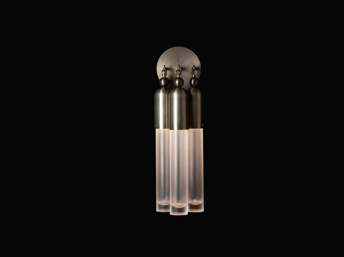 TASSEL 3 SCONCE H24" x W7" x D5", brass wall sconce