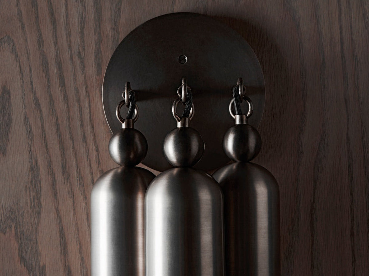TASSEL 3 SCONCE H24" x W7" x D5", brass wall sconce - view 2