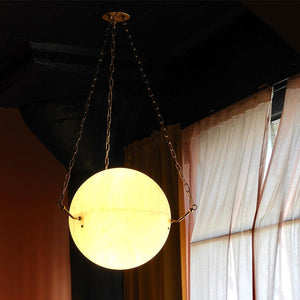 Aaron Alabaster Sphere Suspension Lamp, Pendant Kitchen Island Lamp - view 2