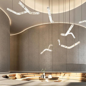 Alabaster Bent Tube Chandelier B - view 10