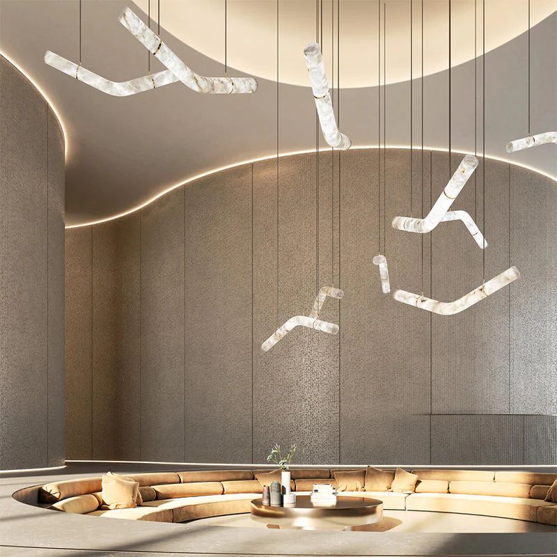 Alabaster Bent Tube Chandelier B - view 10