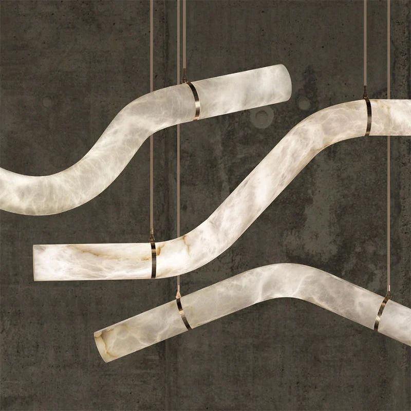 Alabaster Bent Tube Chandelier A - view 3