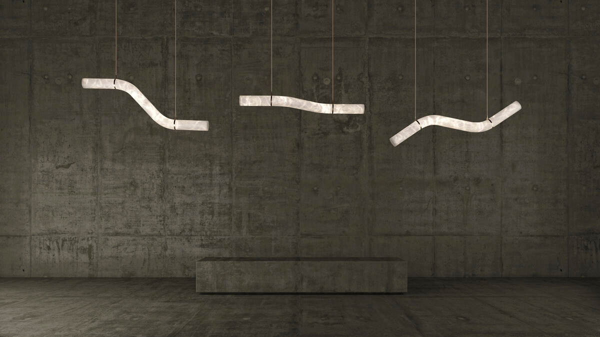 Alabaster Bent Tube Chandelier C - view 5