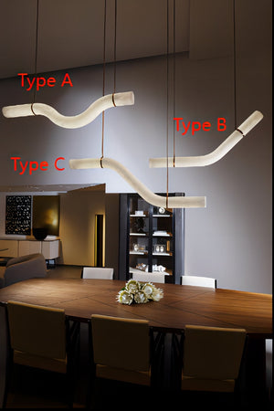 Alabaster Bent Tube Chandelier B - view 2