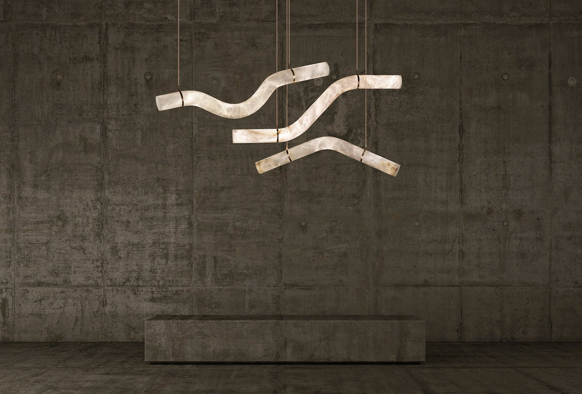 Alabaster Bent Tube Chandelier A - view 5