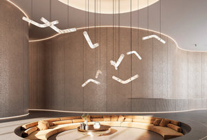 Alabaster Bent Tube Chandelier B - view 5
