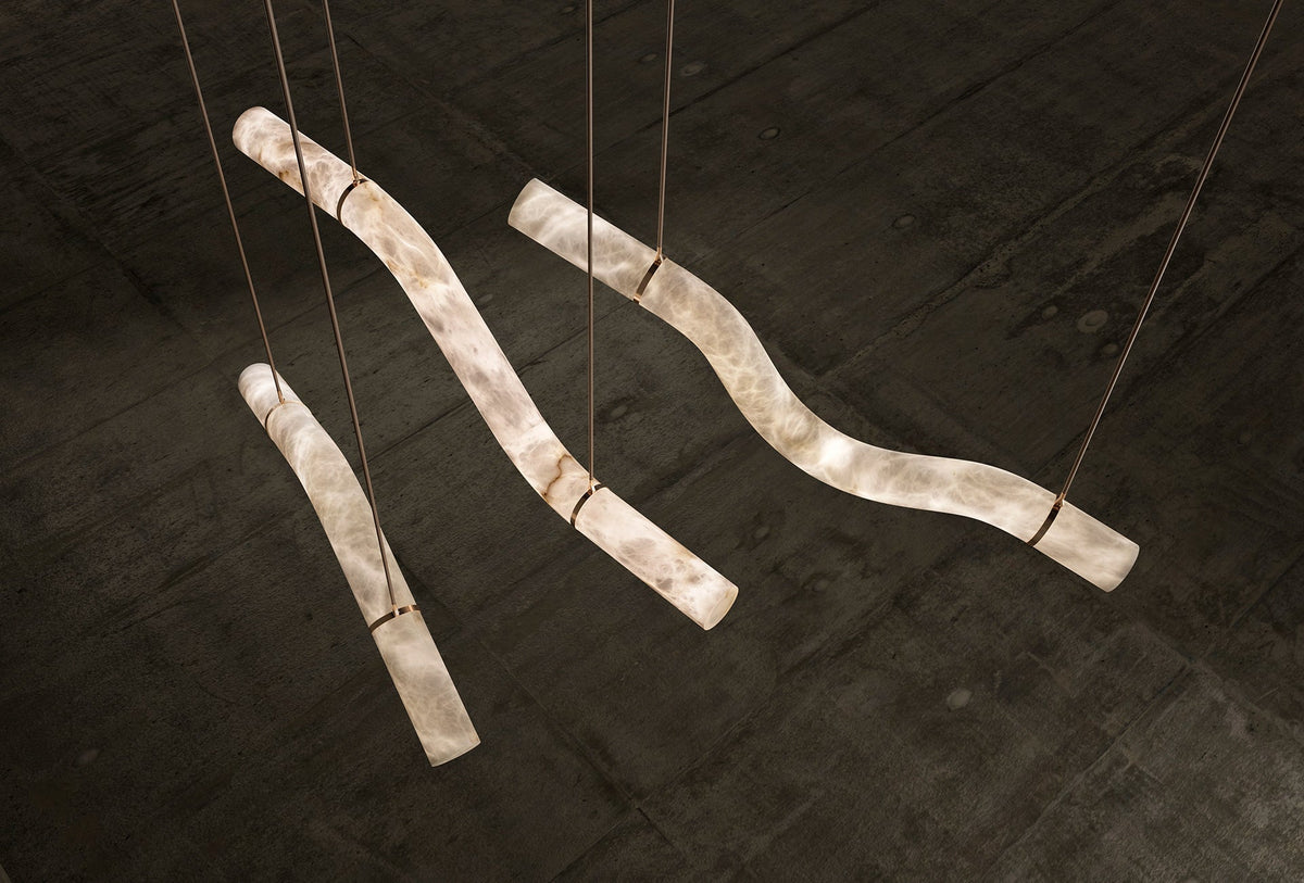 Alabaster Bent Tube Chandelier A - view 6