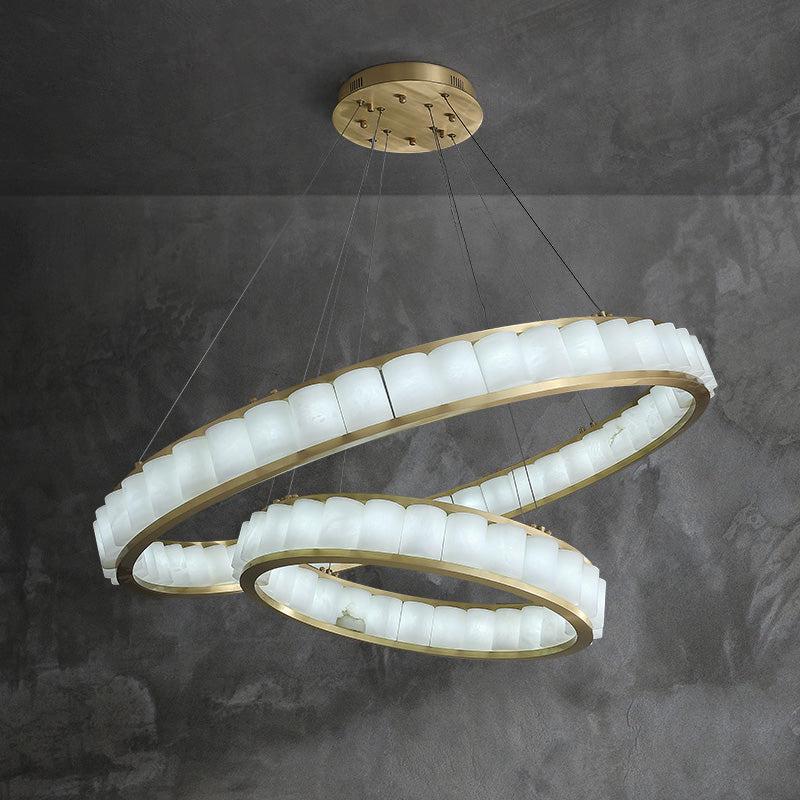 Avalon Alabaster Circle Round Chandeliers - view 3