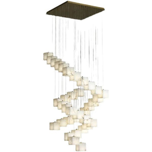Alabaster Cube Foyer Staircase Long Chandelier - view 10