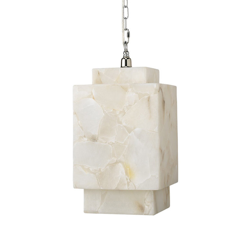 Alabaster Cube Pendant Lamp, in nickel - view 3