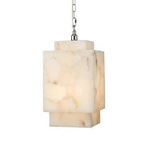 Alabaster Cube Pendant Lamp, in nickel - view 2