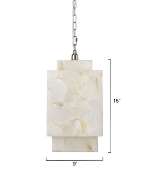 Alabaster Cube Pendant Lamp, in nickel - view 4