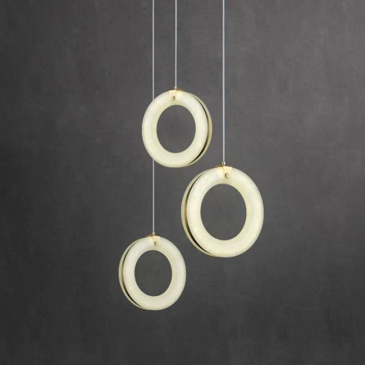 Alabaster Duplex Staircase Chandelier Light - view 4