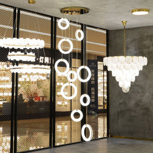 Alabaster Duplex Staircase Chandelier Light - view 6