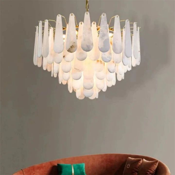 Alabaster Feathery Chandelier - view 2