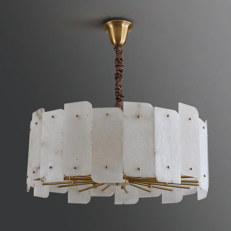 Alabaster Lorry Round Chandelier 20" 31" - view 4