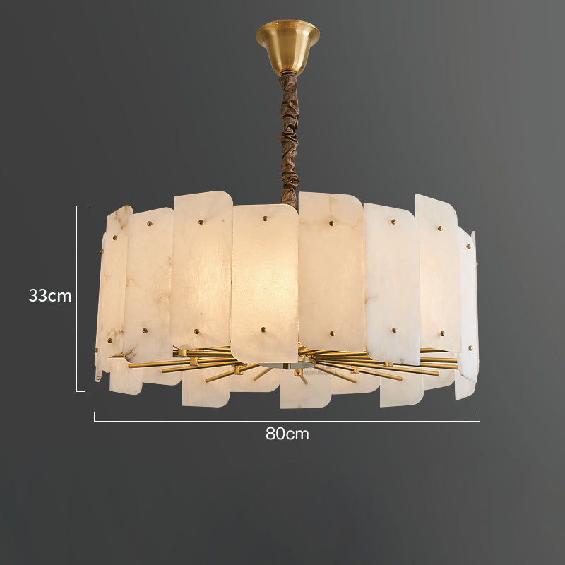 Alabaster Lorry Round Chandelier 20" 31" - view 12