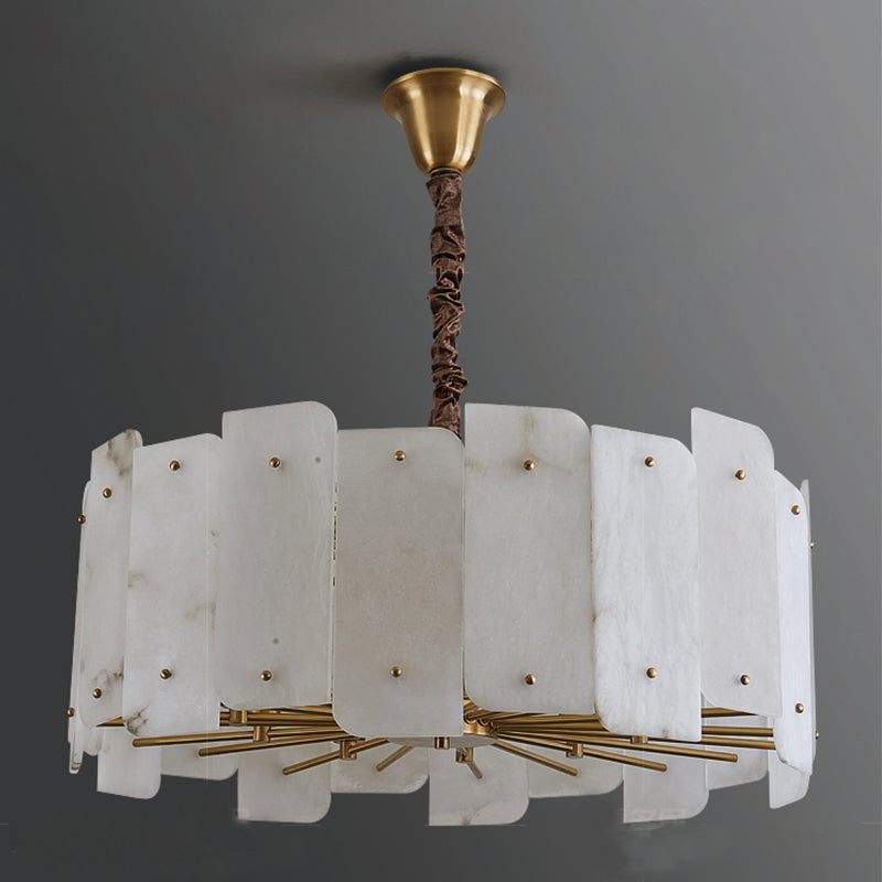 Alabaster Lorry Round Chandelier 20" 31" - view 3