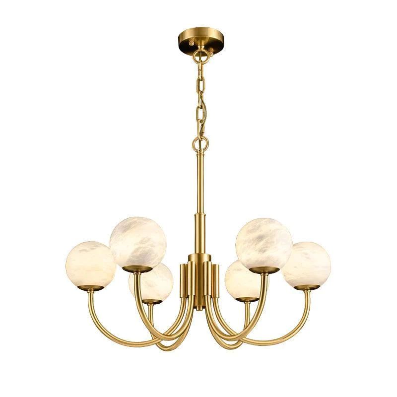 Sien Alabaster Modern Brass Chandelier - view 5