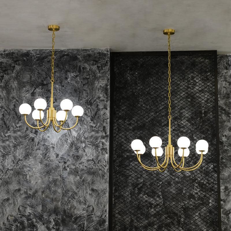 Sien Alabaster Modern Brass Chandelier - view 6