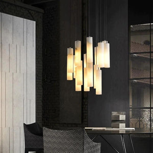 Alabaster Cylindrical Round Chandelier - view 3
