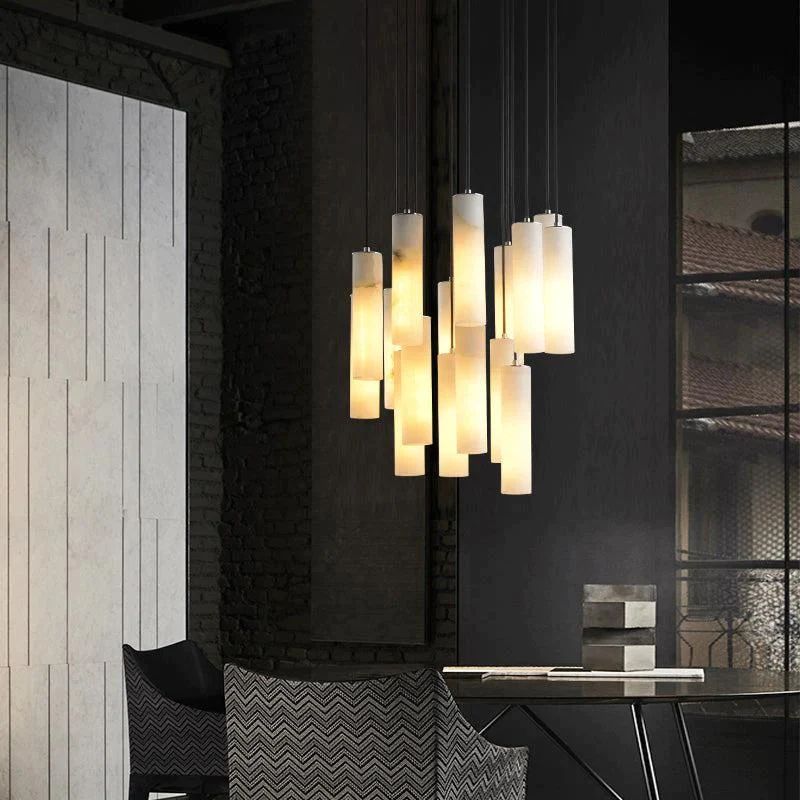 Alabaster Cylindrical Round Chandelier - view 3