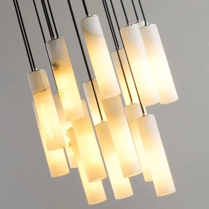 Alabaster Cylindrical Round Chandelier - view 2
