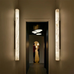 Alabaster Round Tube Wall Sconce, chandelier
