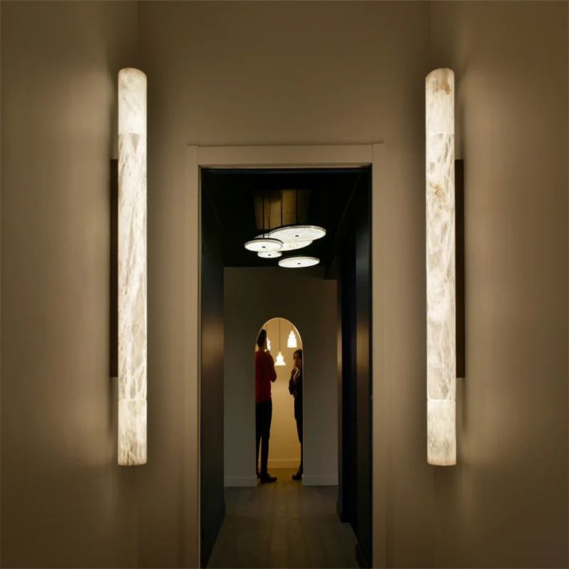 Alabaster Round Tube Wall Sconce, chandelier