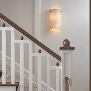 Alabaster Semi-Cylindrical Wall Sconce, chandelier