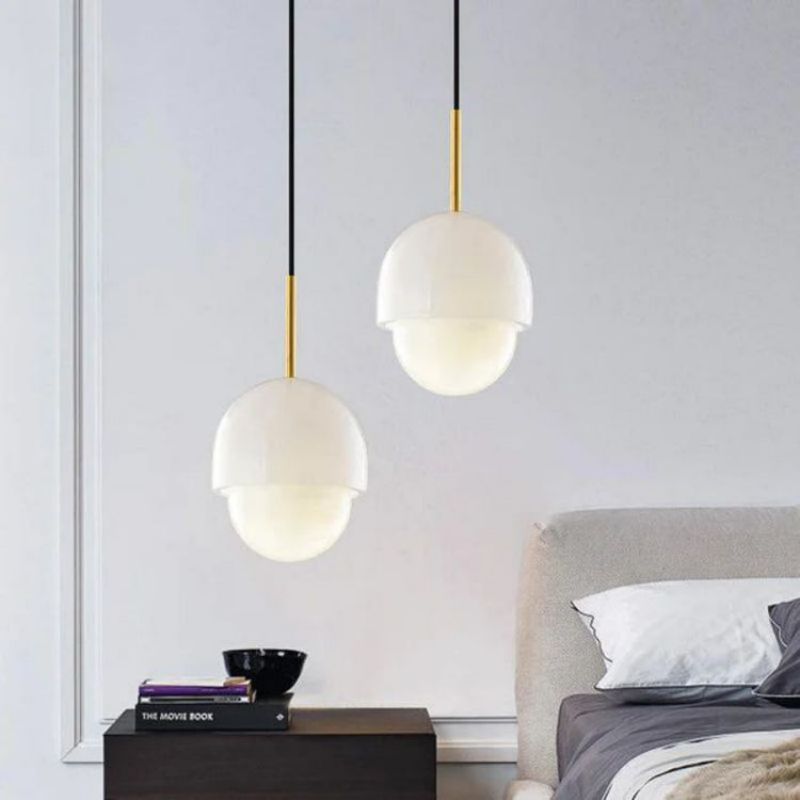 Alabaster Simple Bedside Pendant Light - view 2