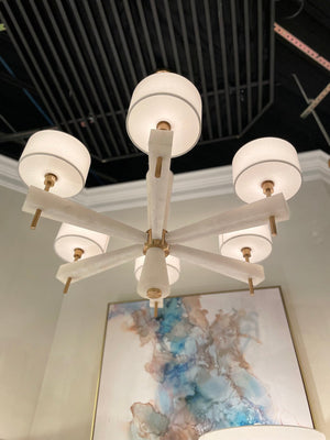 Alabaster Six-Light Round Chandelier - view 2