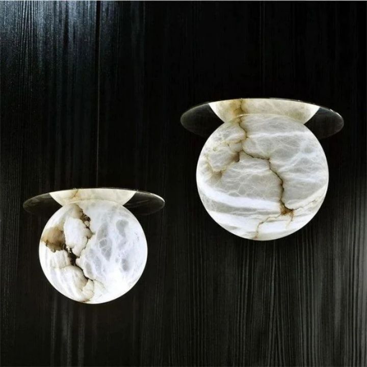 Alabaster Sphere Bedroom Pendant - view 2