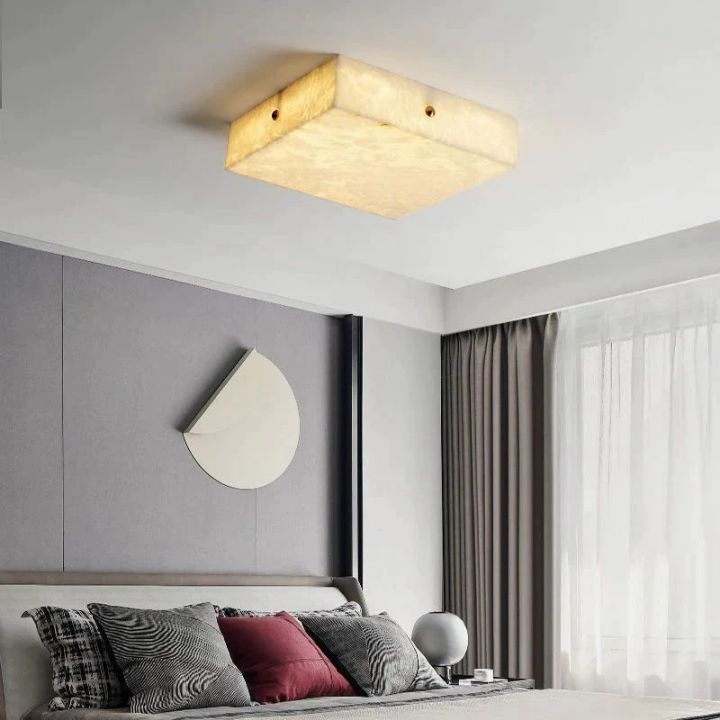 Alabaster Square Flushmount, flush mount - view 4