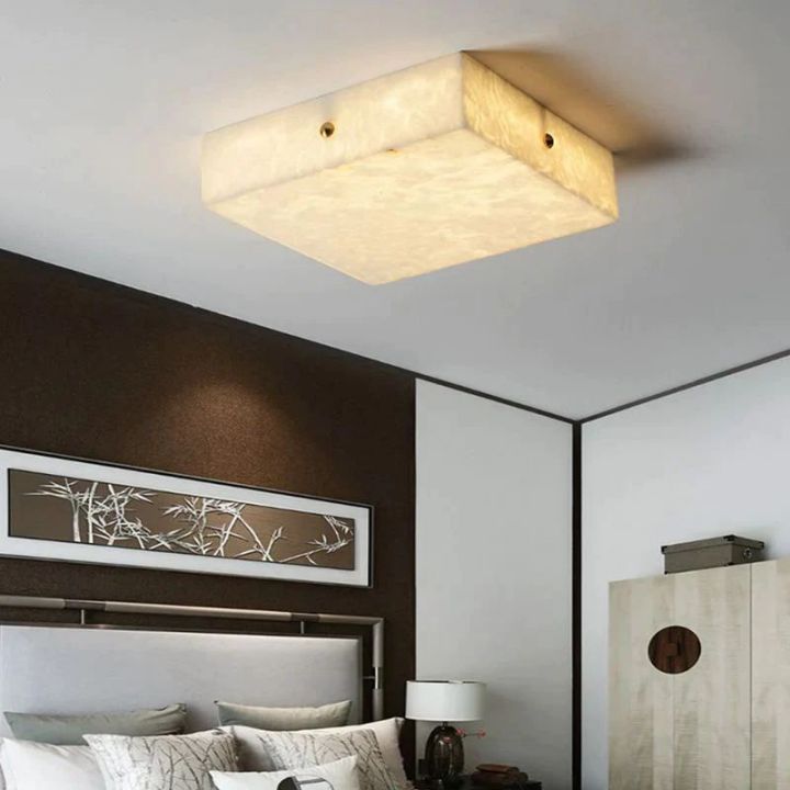 Alabaster Square Flushmount, flush mount - view 5