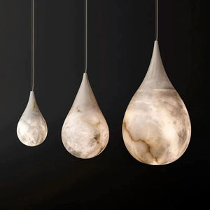 Alabaster Teardrop Single Pendant 7"D - view 6