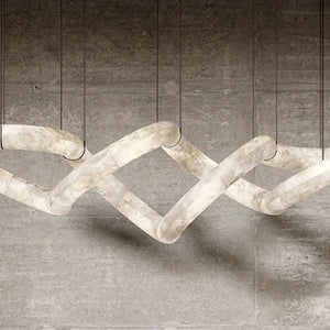 Alabaster Unique Curved Long Linear Chandelier - view 3