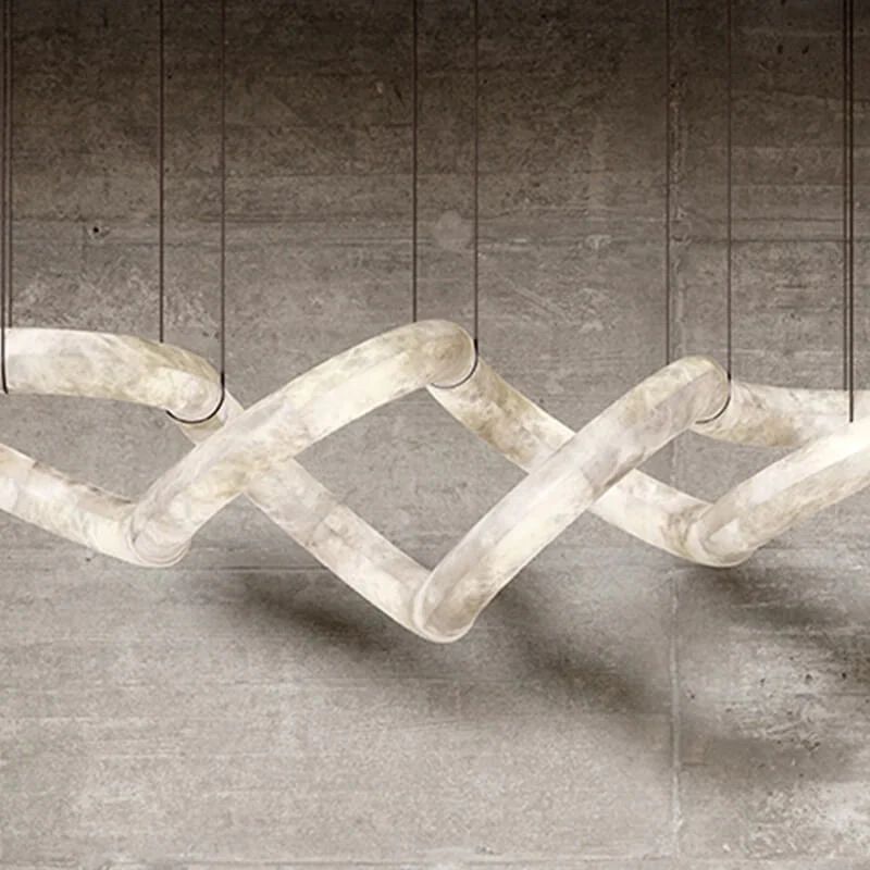 Alabaster Unique Curved Long Linear Chandelier - view 3