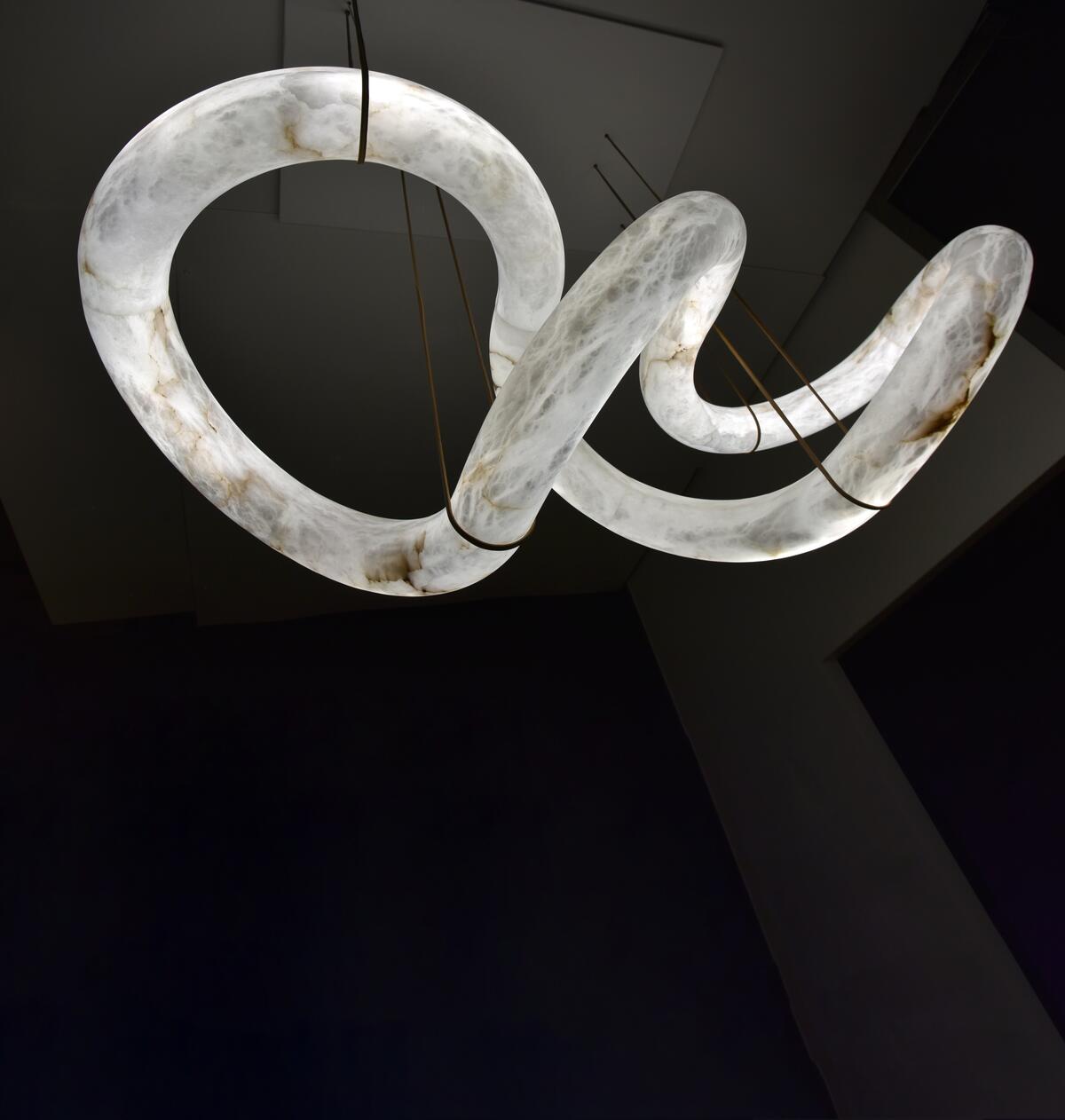 Alabaster Unique Curved Long Linear Chandelier - view 8