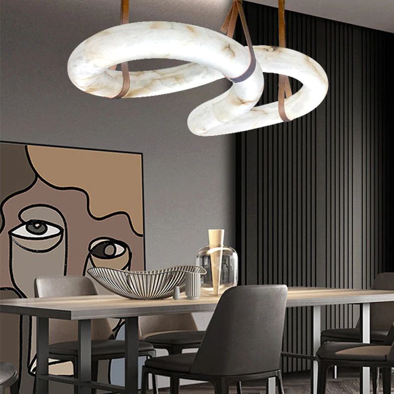 Alabaster Unique Curved Long Linear Chandelier - view 15