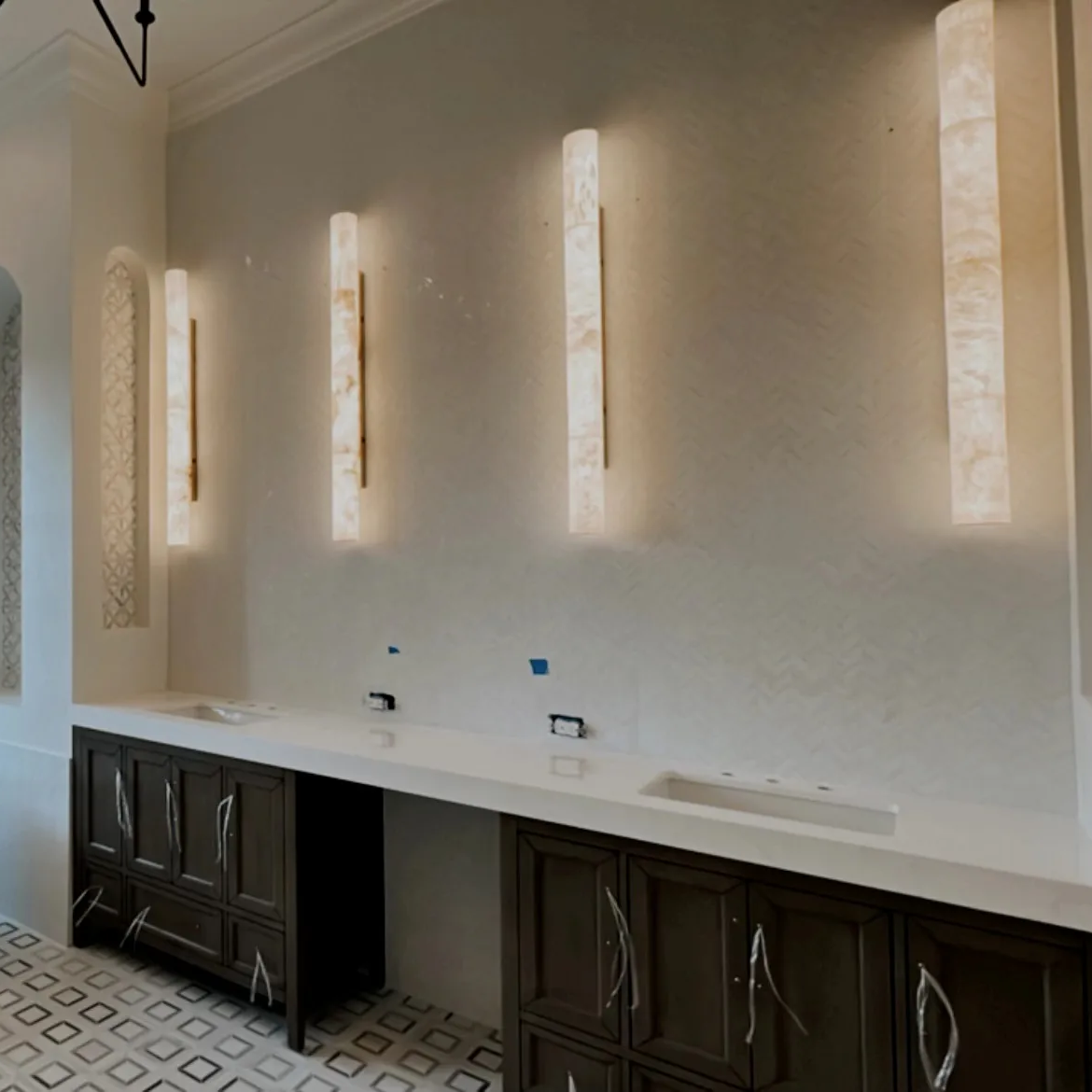 Alabaster Round Tube Wall Sconce, chandelier - view 5