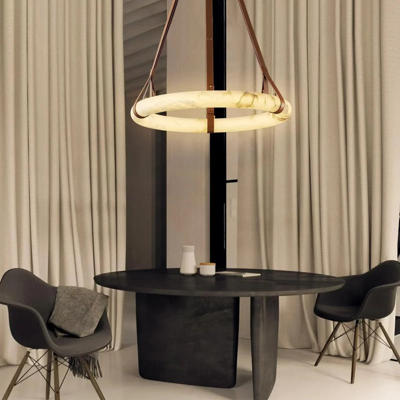 Modern Round Alabaster Chandelier for Living Room/Bedroom - view 14