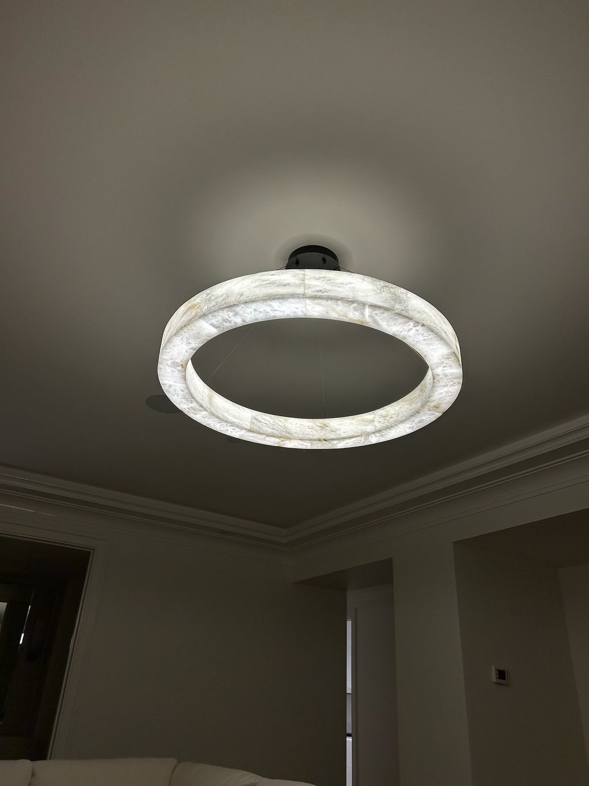 Alabaster Halo Ring Chandelier - view 7