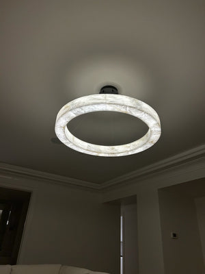 Alabaster Halo Ring Chandelier - view 7