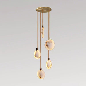 Modern Discs Alabaster Long Staircase Chandelier - view 15