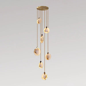 Modern Discs Alabaster Long Staircase Chandelier - view 16