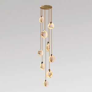Modern Discs Alabaster Long Staircase Chandelier - view 17