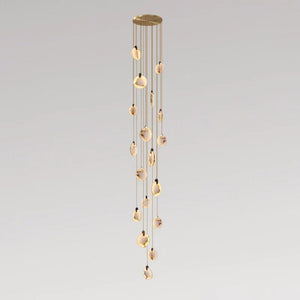 Modern Discs Alabaster Long Staircase Chandelier - view 18