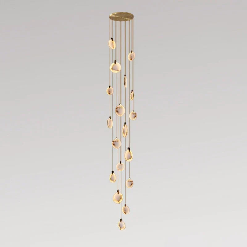 Modern Discs Alabaster Long Staircase Chandelier - view 18
