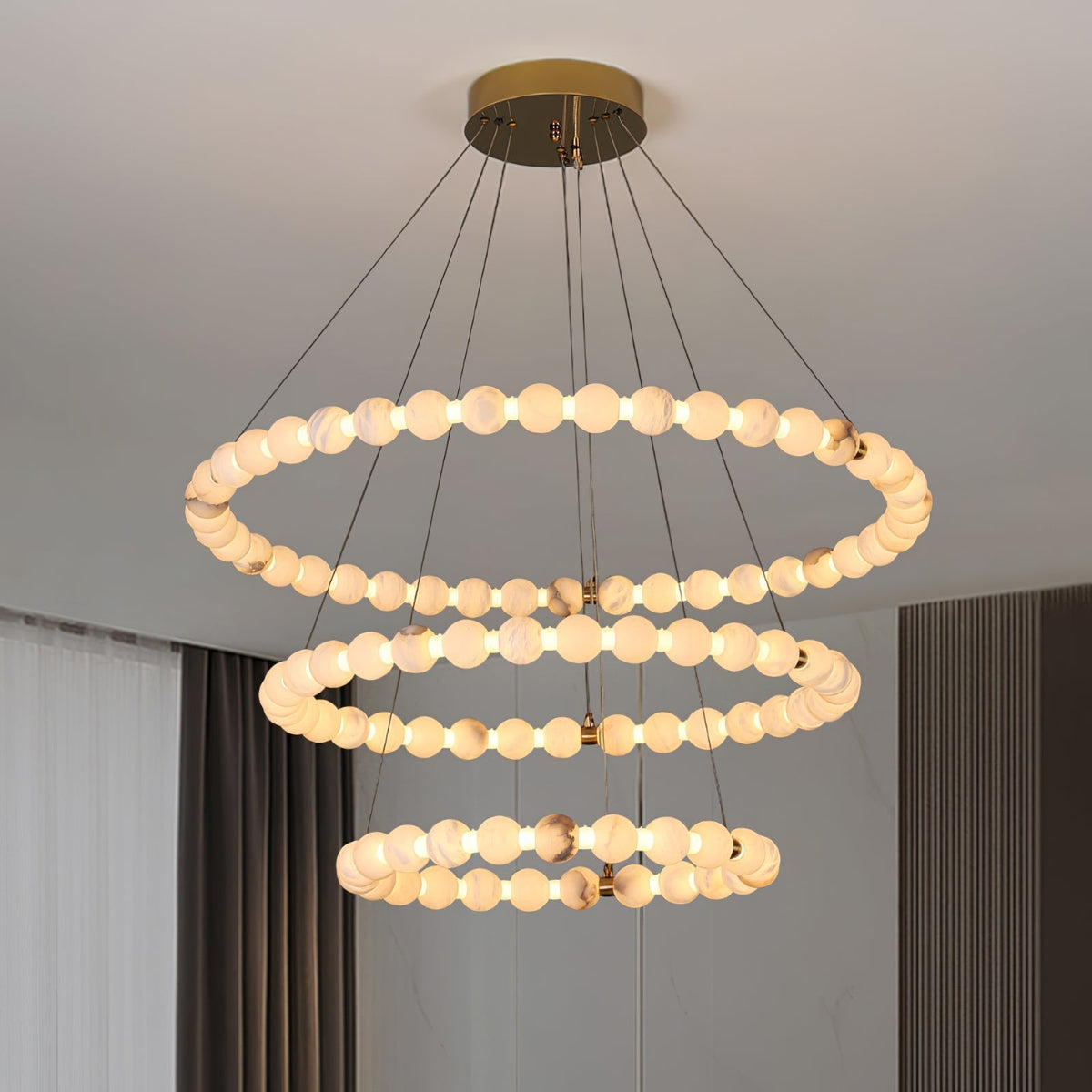 Alabaster Orb Ring Chandelier - view 3